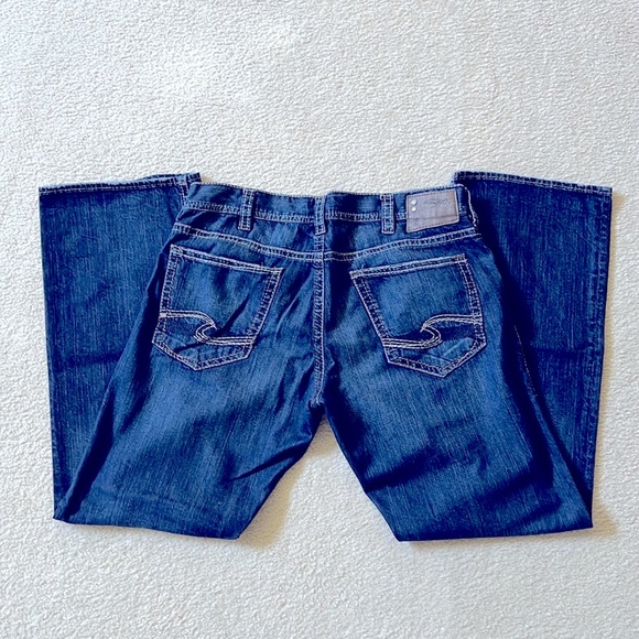 SOLD Silver Zac men’s jeans. 38/34 Relaxed Fit Bootcut Straight Leg Jeans EUC - Picture 7 of 9